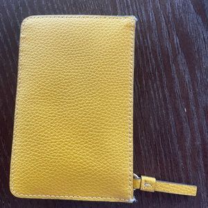Canary yellow Tory Burch card wallet